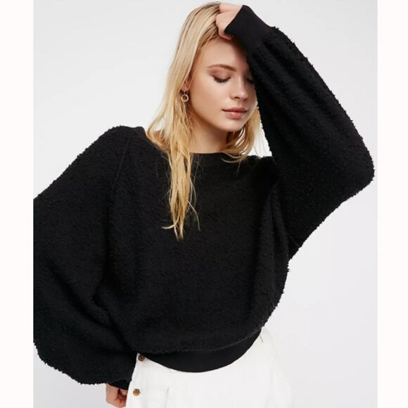 Free People Found My Friend Sweatshirt in Black Large - Picture 1 of 13